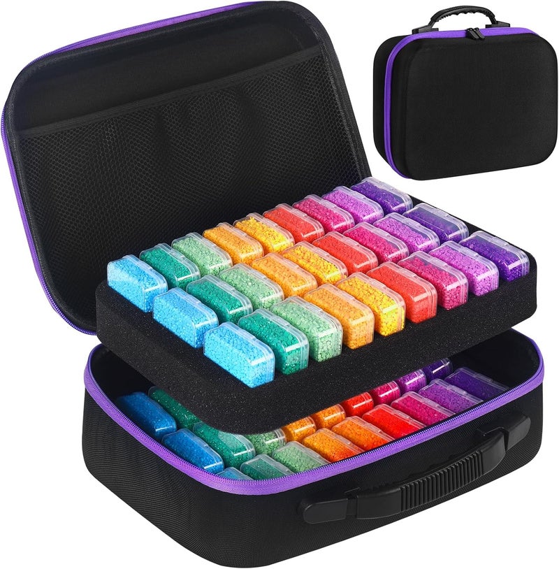 Douorgan Diamond Painting Storage Containers Portable Bead Organizer Shockproof Bead Art Storage Case Jewelry Beads Storage Box (54 Small Boxes) - Image 1